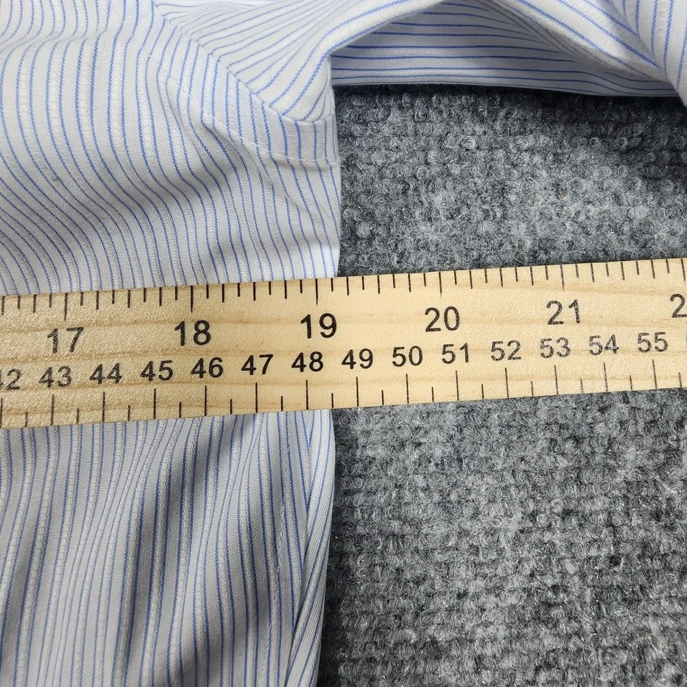 Banana Republic Mens Small Non-Iron Tailored Slim Fit Blue Pinstripe Dress Shirt